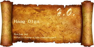 Haag Olga névjegykártya