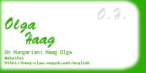 olga haag business card